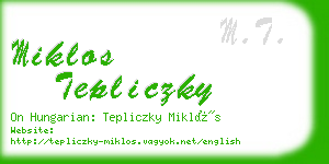 miklos tepliczky business card